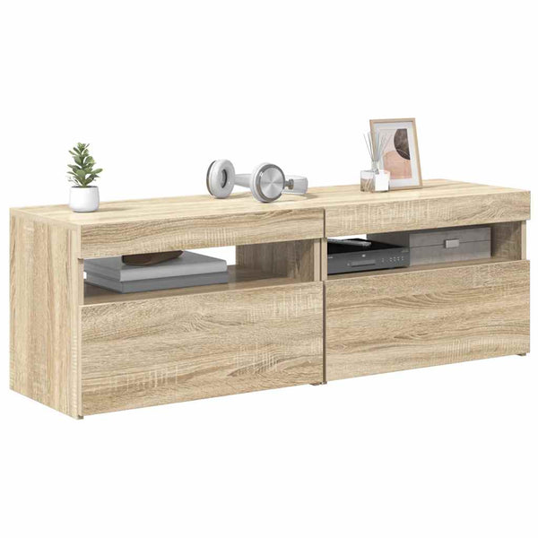 TV-Schränke mit LED Sonoma Eiche 60x35x40 cm, 2er-Set
