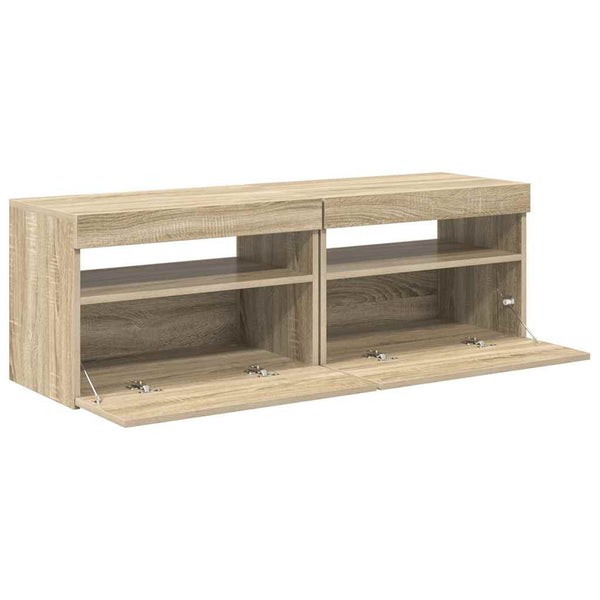 TV-Schränke mit LED Sonoma Eiche 60x35x40 cm, 2er-Set