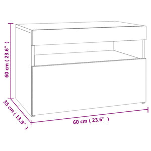 TV-Schrank Betongrau mit LED 60x35x40 cm