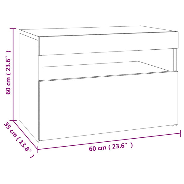 TV-Schrank Betongrau mit LED 60x35x40 cm