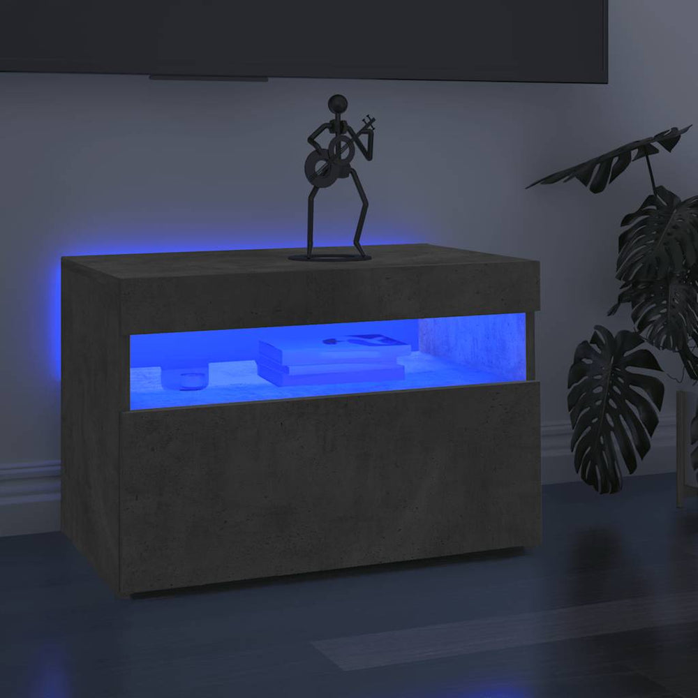 TV-Schrank Betongrau mit LED 60x35x40 cm