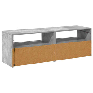 TV-Schränke mit LED, Betongrau, 2er-Set