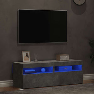 TV-Schränke mit LED, Betongrau, 2er-Set