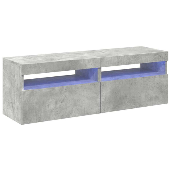 TV-Schränke mit LED, Betongrau, 2er-Set