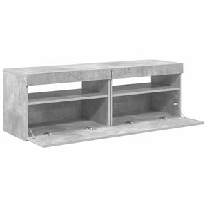 TV-Schränke mit LED, Betongrau, 2er-Set
