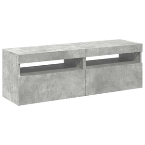 TV-Schränke mit LED, Betongrau, 2er-Set
