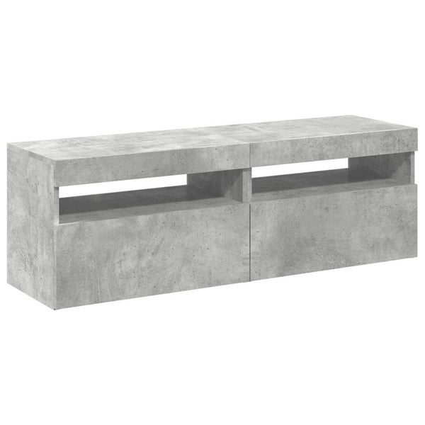 TV-Schränke mit LED, Betongrau, 2er-Set