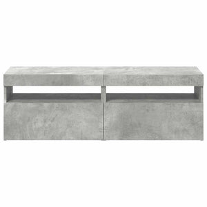 TV-Schränke mit LED, Betongrau, 2er-Set