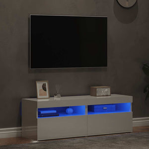 TV-Schränke mit LED, 2er Set, Hochglanz Weiß