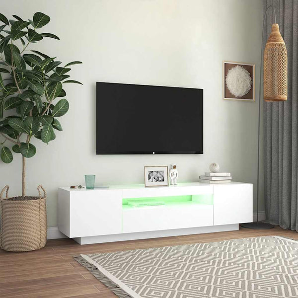 TV-Schrank mit LED Weiß 160cm