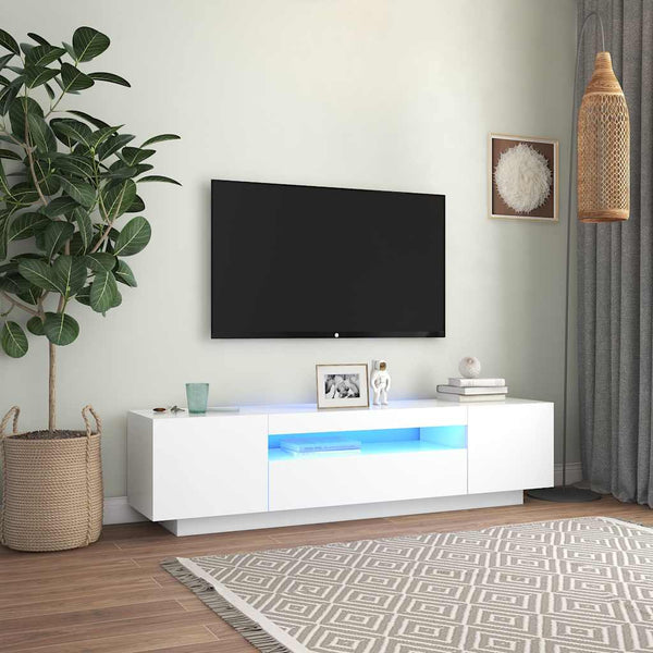 TV-Schrank mit LED Weiß 160cm