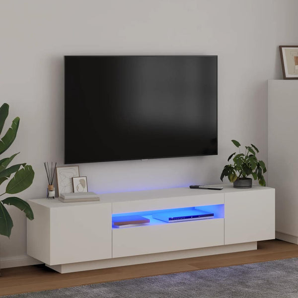 TV-Schrank mit LED Weiß 160cm