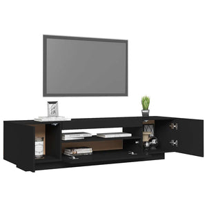 TV-Schrank Schwarz mit LED 160 cm
