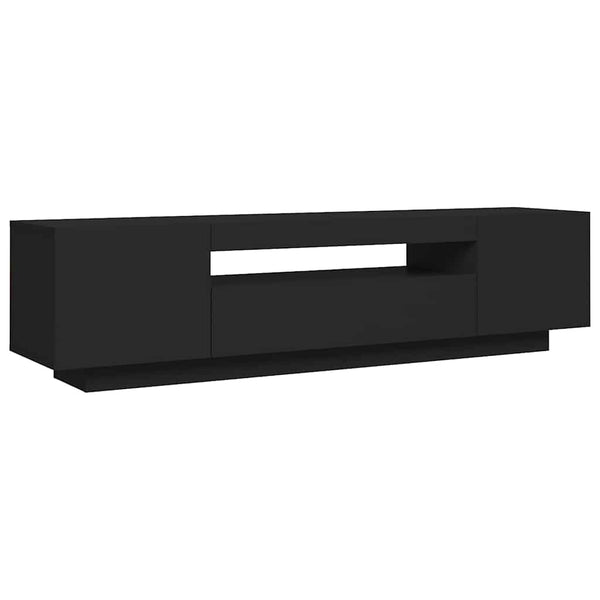 TV-Schrank Schwarz mit LED 160 cm