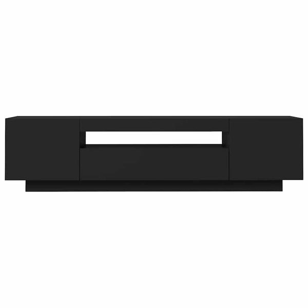TV-Schrank Schwarz mit LED 160 cm