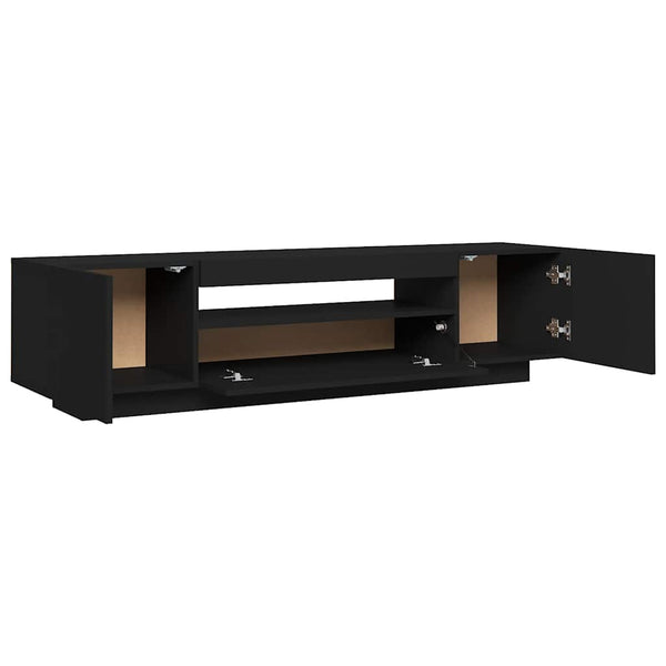 TV-Schrank Schwarz mit LED 160 cm