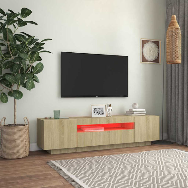 TV-Schrank Sonoma Eiche mit LED 160 cm