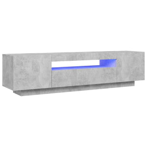 TV-Schrank Betongrau mit LED 160 cm