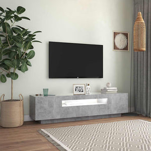 TV-Schrank Betongrau mit LED 160 cm