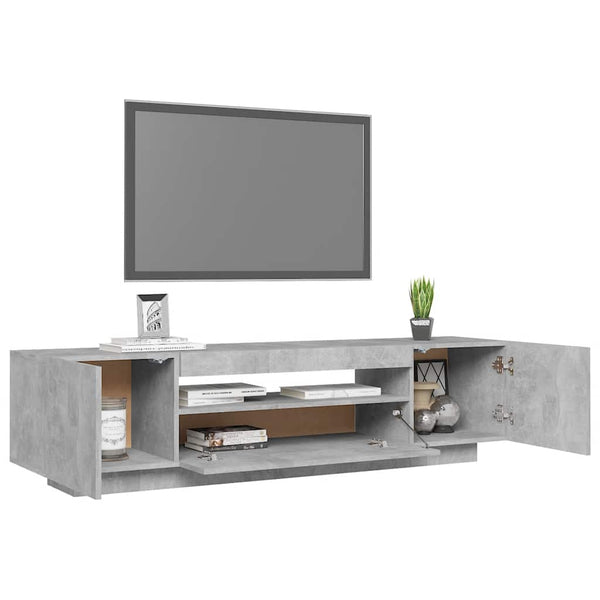 TV-Schrank Betongrau mit LED 160 cm