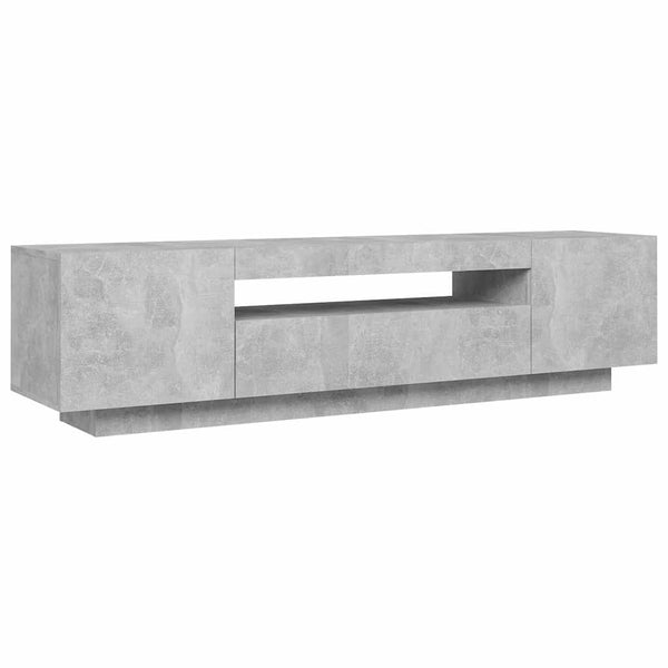 TV-Schrank Betongrau mit LED 160 cm