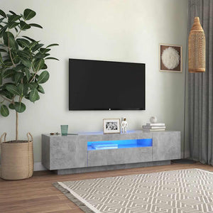 TV-Schrank Betongrau mit LED 160 cm