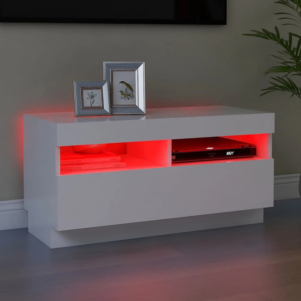 TV-Schrank Weiß mit LED 80cm