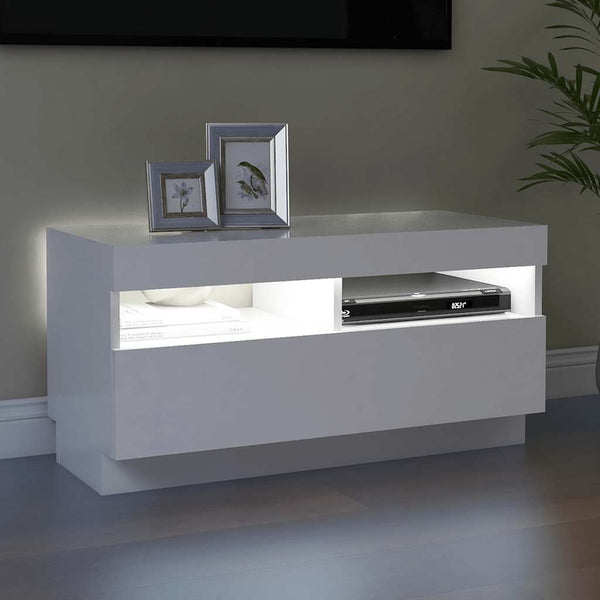 TV-Schrank Weiß mit LED 80cm