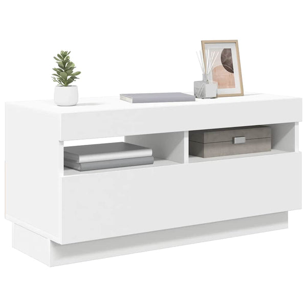 TV-Schrank Weiß mit LED 80cm