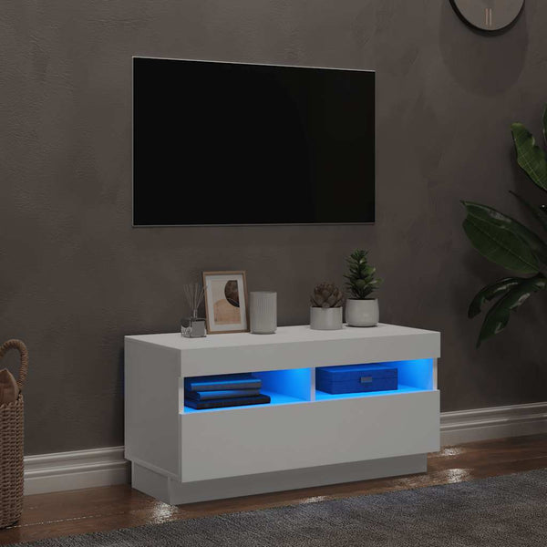 TV-Schrank Weiß mit LED 80cm