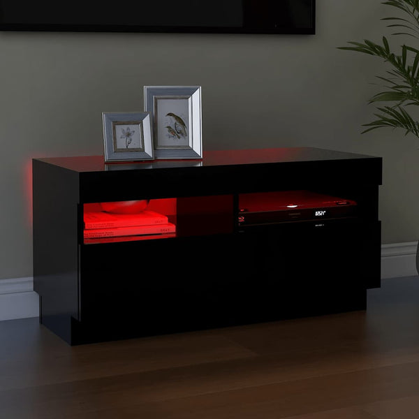 TV-Schrank Schwarz mit LED 80cm