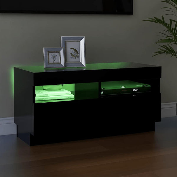 TV-Schrank Schwarz mit LED 80cm