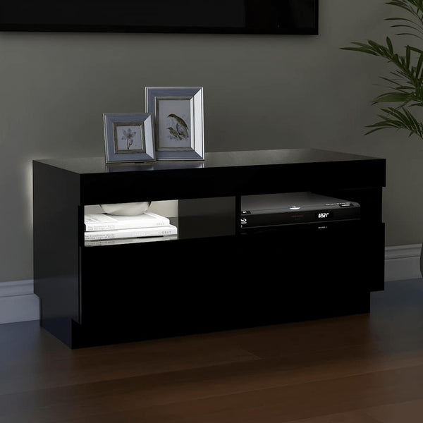 TV-Schrank Schwarz mit LED 80cm