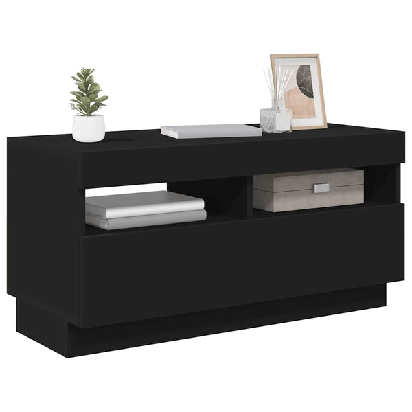 TV-Schrank Schwarz mit LED 80cm