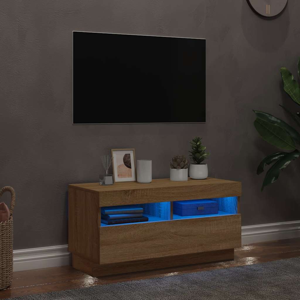 TV-Schrank Sonoma-Eiche mit LED 80cm