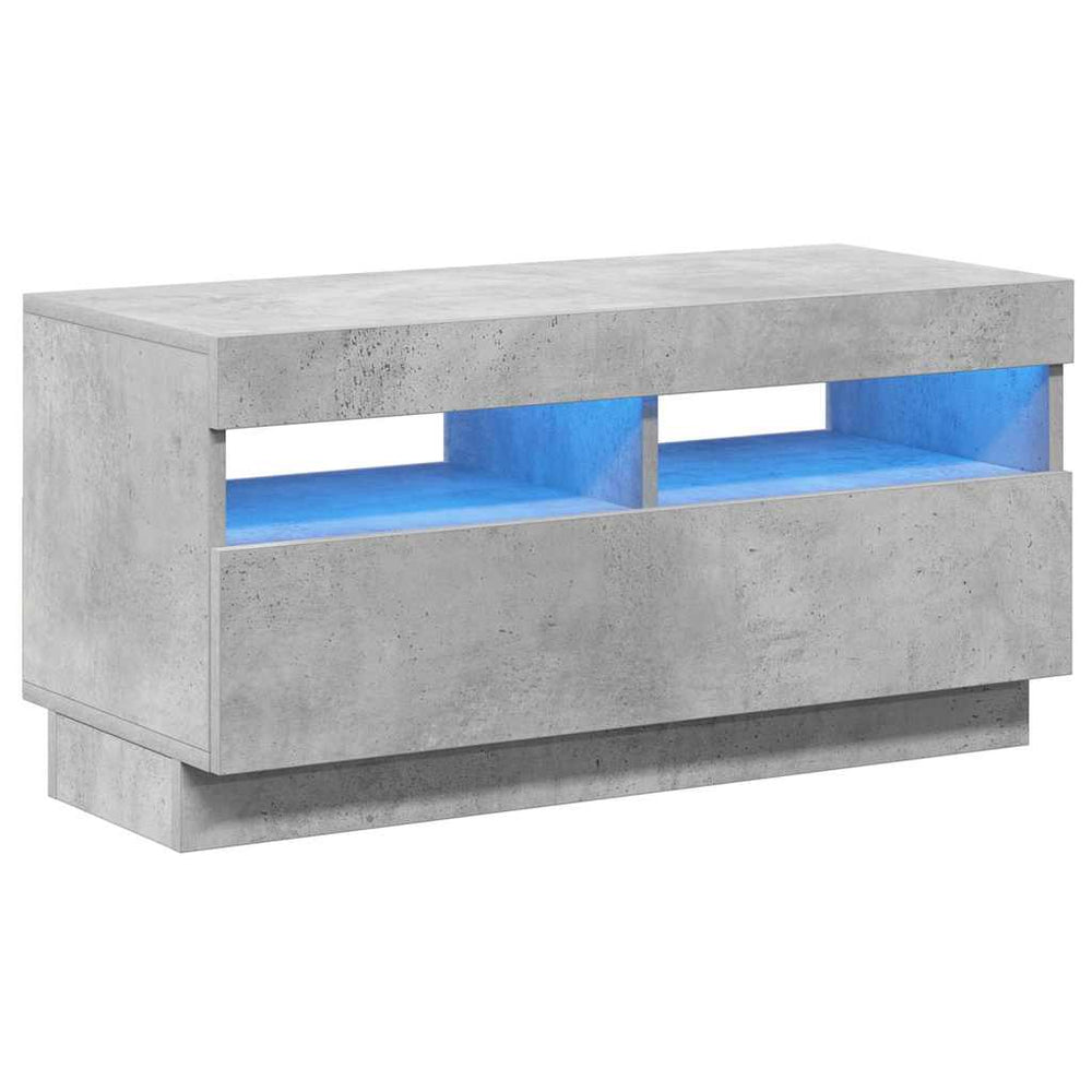 Meuble TV vidaXL avec éclairage LED Gris béton 80x35x40 cm