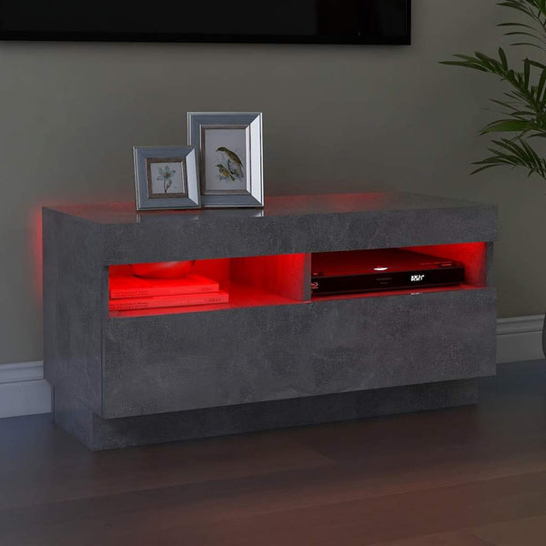 TV-Schrank Betongrau mit LED 80cm