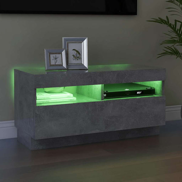 TV-Schrank Betongrau mit LED 80cm