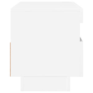 vidaXL Meuble TV avec lumières LED Blanc brillant 80x35x40 cm