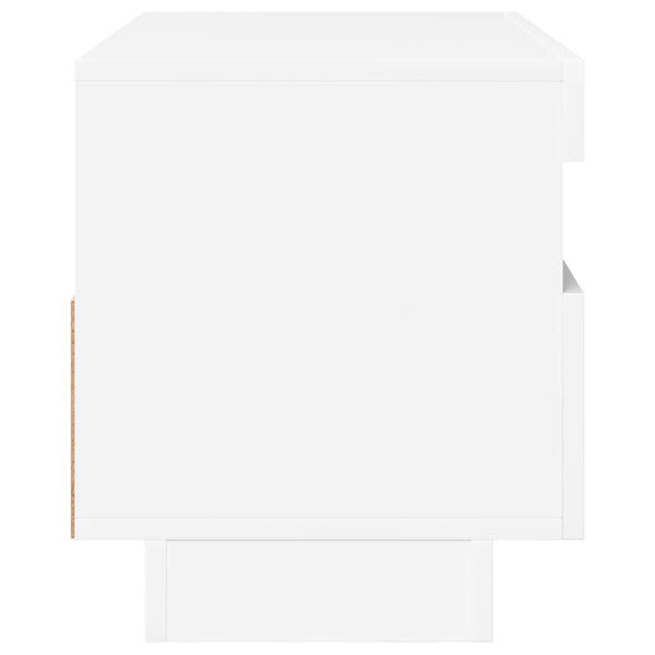 vidaXL Meuble TV avec lumières LED Blanc brillant 80x35x40 cm