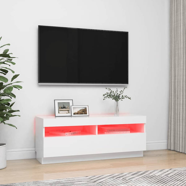 TV-Schrank mit LED Weiß 100 cm
