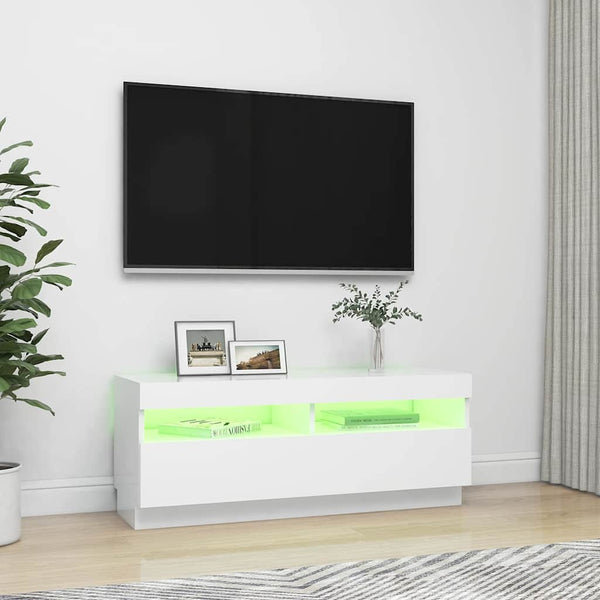 TV-Schrank mit LED Weiß 100 cm