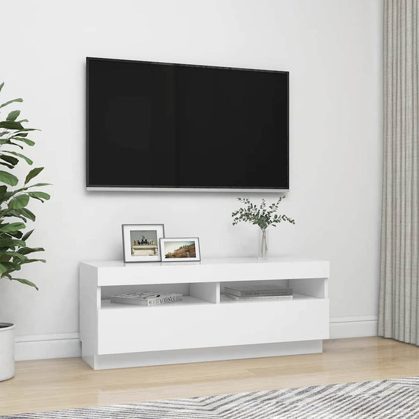 TV-Schrank mit LED Weiß 100 cm