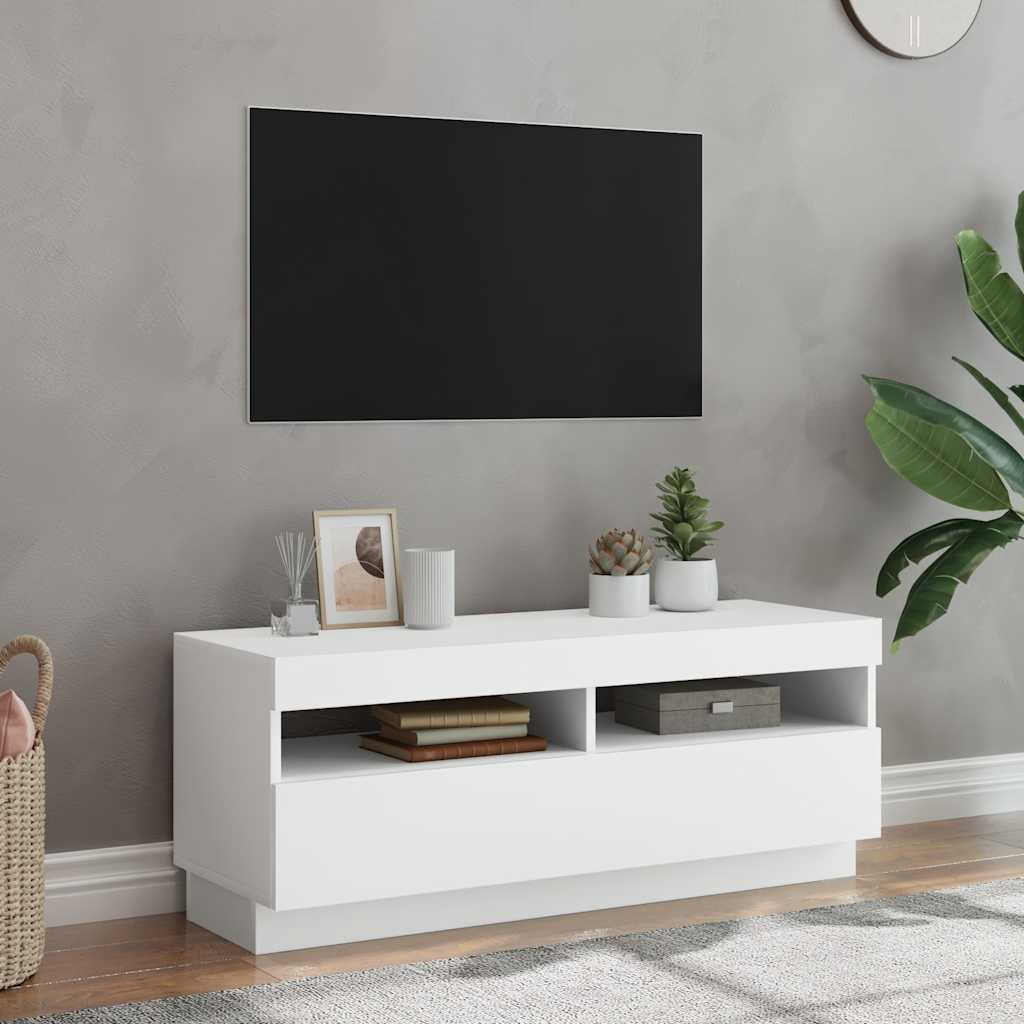 TV-Schrank mit LED Weiß 100 cm