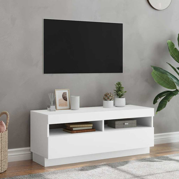 TV-Schrank mit LED Weiß 100 cm
