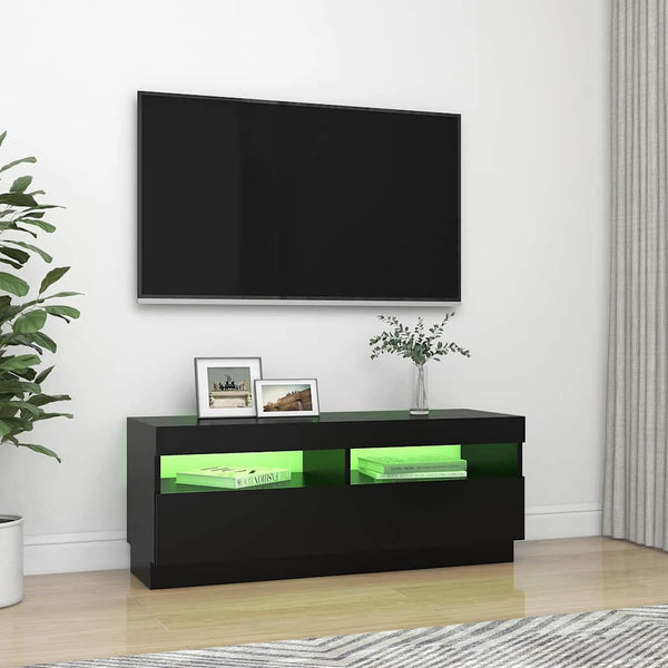 TV-Schrank Schwarz mit LED 100cm