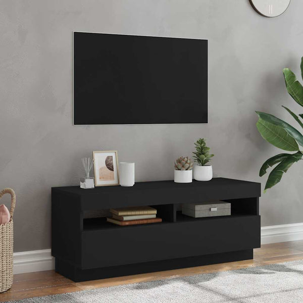 TV-Schrank Schwarz mit LED 100cm