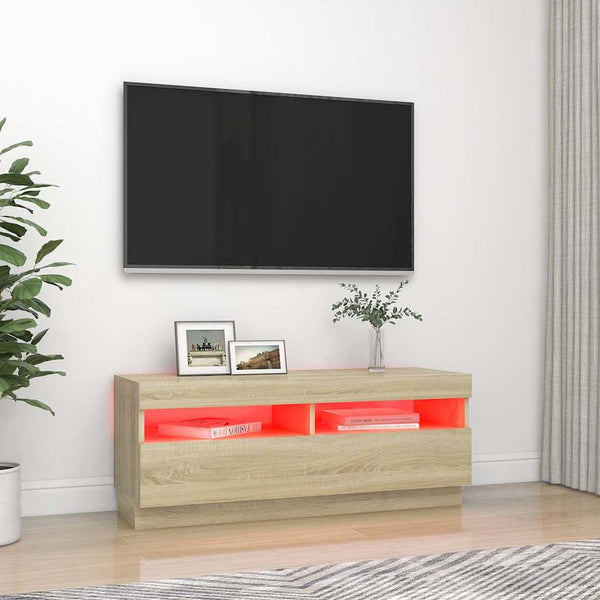 TV-Schrank Sonoma Eiche mit LED 100cm