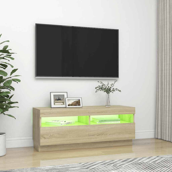 TV-Schrank Sonoma Eiche mit LED 100cm