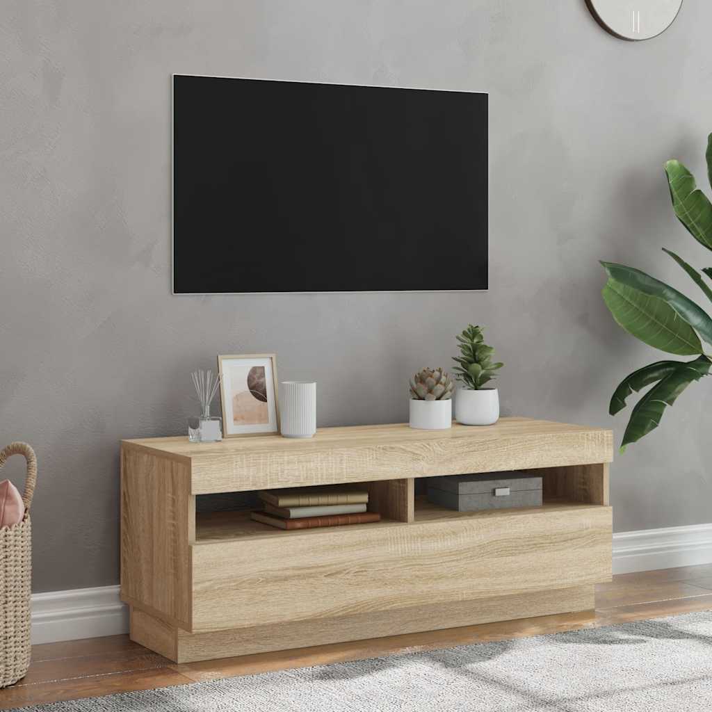 TV-Schrank Sonoma Eiche mit LED 100cm
